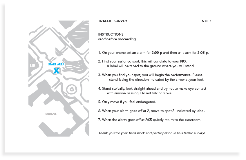 Scan of the instructions given to volunteers