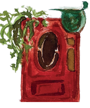 Illustration of village pub